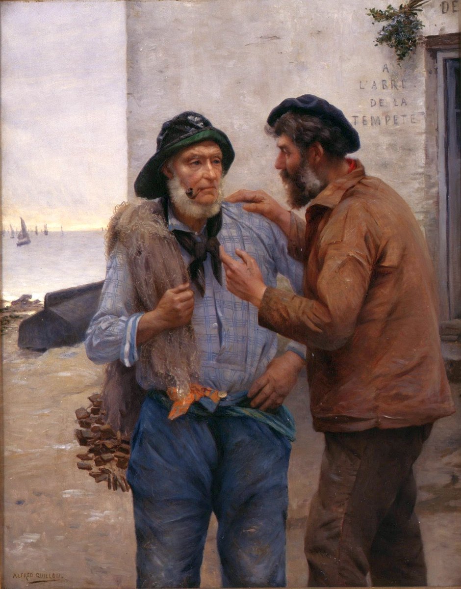 Between Sailors by Alfred Guillou, oil on canvas 1890.