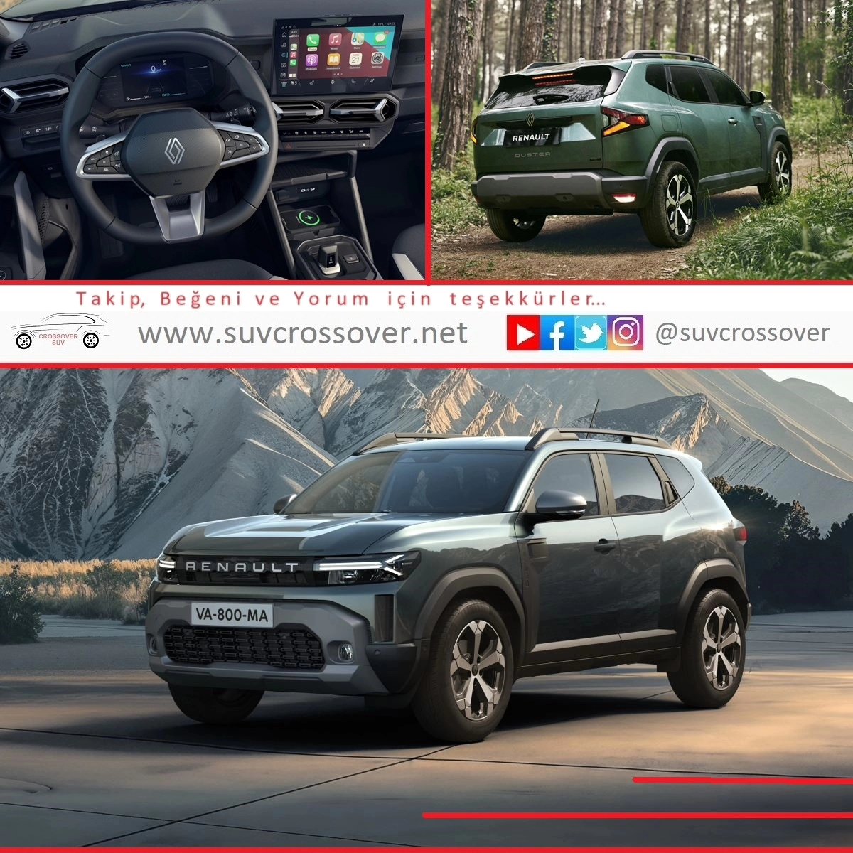 Renault Duster Mayıs’ta ön siparişe açılıyor. Temmuz itibariyle teslimatlar başlıyor.

￼suvcrossover.net
#SUVcrossover, #cars, #carinstagram, #instacar, #osmanyavuz, #osmandannameler, #carpics, #carpictures, #electricvehicle, #electriccars, #hybridcars, #keşfetteyiz,