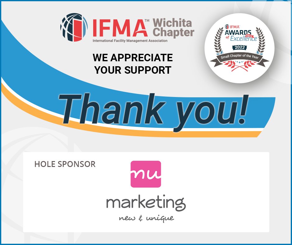 Thanks to nu marketing for their sponsorship! We appreciate your long term commitment to our association and helping us market to our members and prospective members. We enjoy our partnership! #thankyou #ifmasponsor #choosewichita #facilitymanagement @numarketingllc