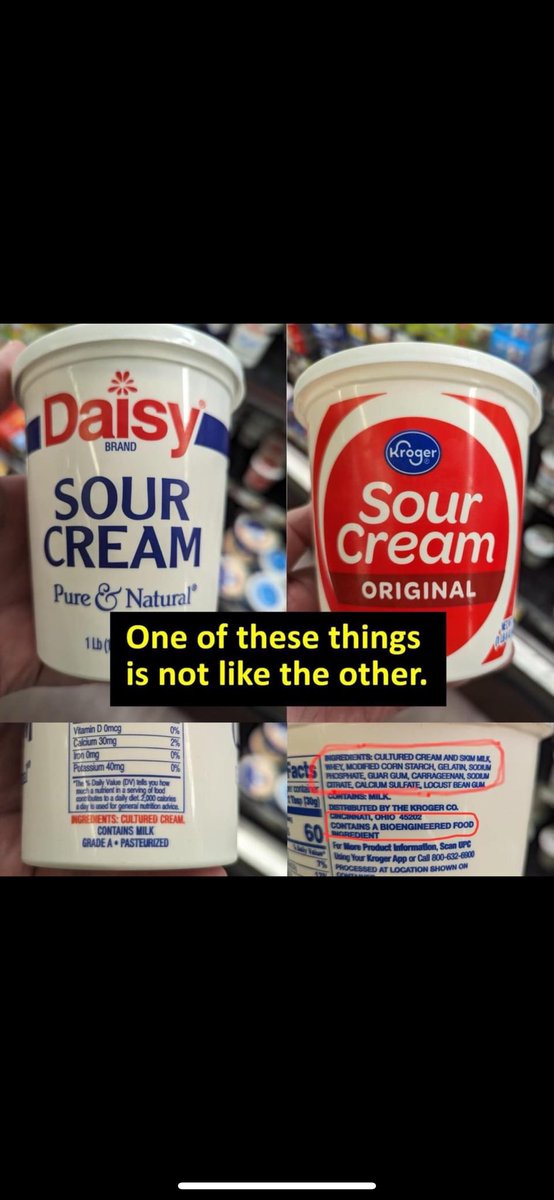 Say NO to @kroger sour cream! Bio engineered ingredients!😡