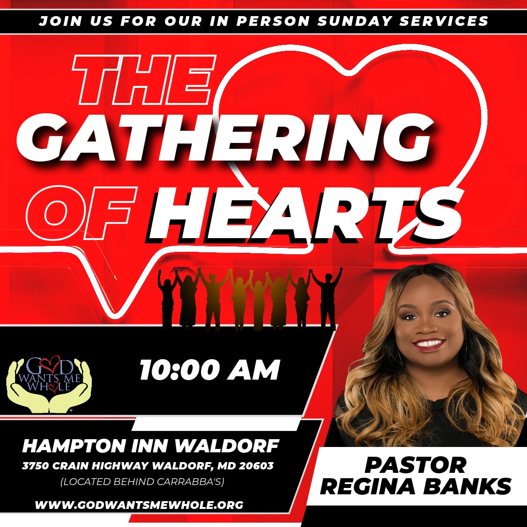 It's almost Sunday!!! Be there!!!
#GodWantsMeWholeAndIAm
#GatheringOfHearts #DivineDestiny #SoarIn2024 #Refreshing #AllThingsNew #Inspirational #Wholeness #Healed #HealedAndWhole #Delivered #BiblicalCounseling #IAmWhole #WelcomeToWholeness #WelcomeToTheGoodLife
#HealingStartsNow