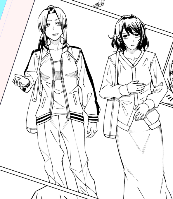 今描いてる漫画の次の話で登場するキャラなんだけど早くこの二人を描きてぇ 