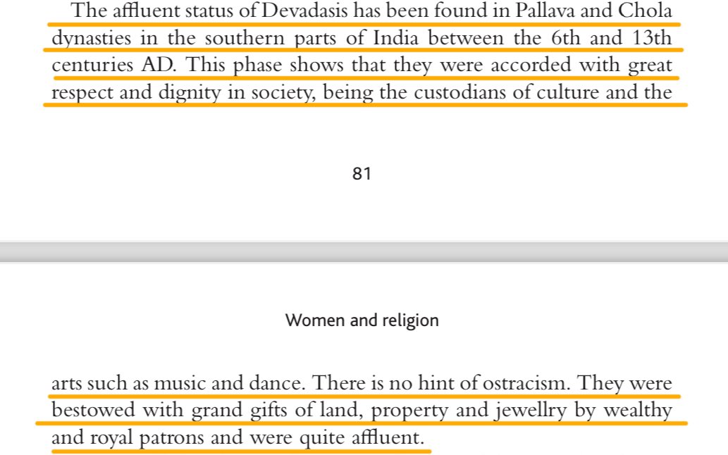 @Haqiqatjou Infact, Devdasis were quite affluent under the patronage of Hindu kings like cholas or pallavas. They were betowed with a lot of wealth and land. There was no sign of ostracism. 

Now these is what scholarly research implies, not claiming something without any evidence feom any…