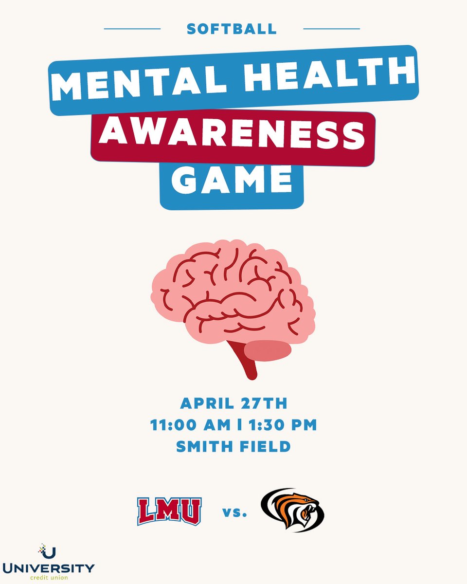Swinging for self-care for our Mental Health Awareness Games! ⏱️: 11 am / 1:30 pm 📍: Smith Field 🆚: Tigers 📺: tinyurl.com/bdhm92z4 📊 tinyurl.com/43sdekd4 / tinyurl.com/mt7skr5u #RestoreTheRoar