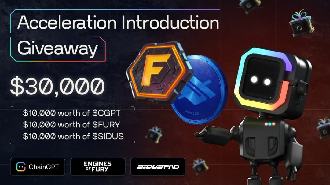 AirdropCrypto68's tweet photo. 🚀 Join #EngineOfFury x #ChainGPT x #SidusPad massive #giveaway!
🎁 Rewards: 750 random will receive 10$ of $FURY + 10$ of $CGPT + 10$ of $SIDUS

🔗 Join now 👉 https://t.co/HYnGzbj70U

1️⃣ Sign-up with e-mail
2️⃣ do social tasks (can claim 20 points extra every 24h for visit websites)
✅ Done!

#Web3Gaming #PlayToEarn #GameFi #Metaverse #gaming #Web3 #NFTGaming #P2E #P2Egame #cryptocurrency #CryptoCommunity #crypto #Airdrop #AirdropSeason #Airdrops #CryptoAirdrops #AirdropFam #AirdropGiveaway #AirdropCrypto #CryptoAirdrop $ETH #ETH #Ethereum $BTC #BTC #Bitcoin