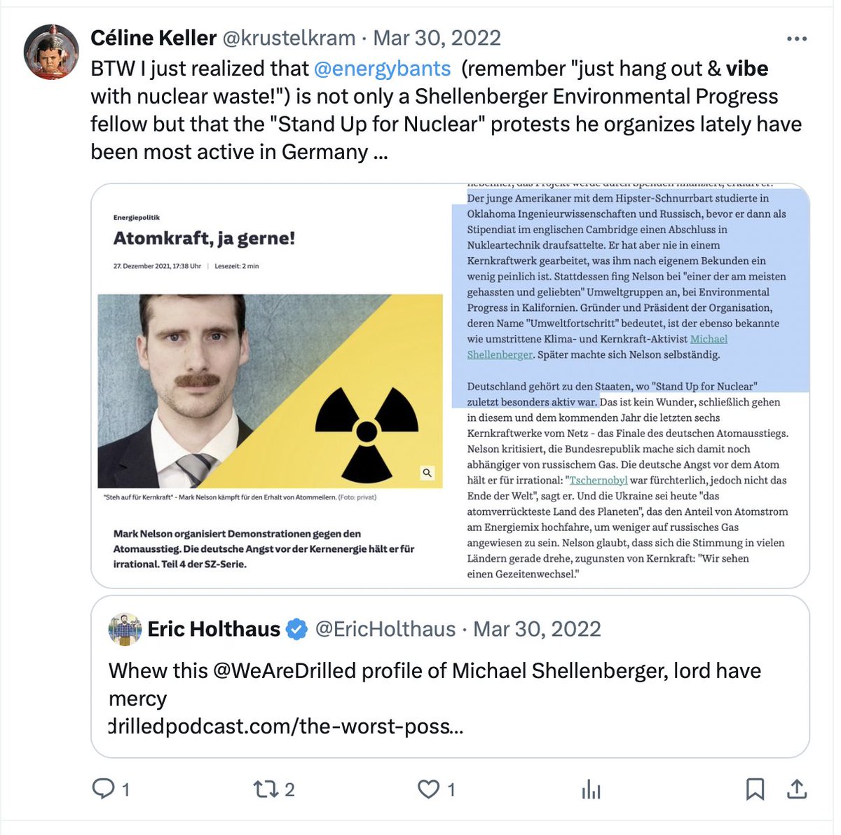 Daniel Gräber at Cicero (of Ingo Way 'victims of 7 October did not pose so photogenically' fame) ofc promotes ISABELLE BOEMEKE and ELON MUSK and SHELLENBERGER alumni MARK 'just vibe with the nuclear waste' Nelson. 🤡 🧵