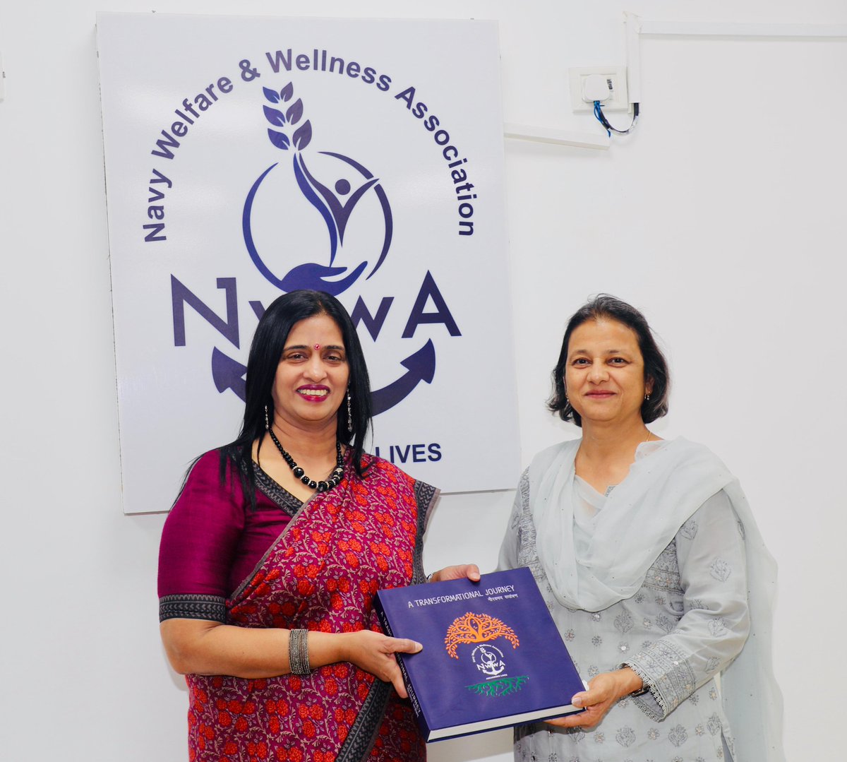 Mrs Kala Hari Kumar, President NWWA presented Timeless Chronicles  of #NWWA's Transformative journey to Mrs Neeta Chaudhari, President AFFWA & Mrs Archana Pande, President AWWA .
#AnchoringLives