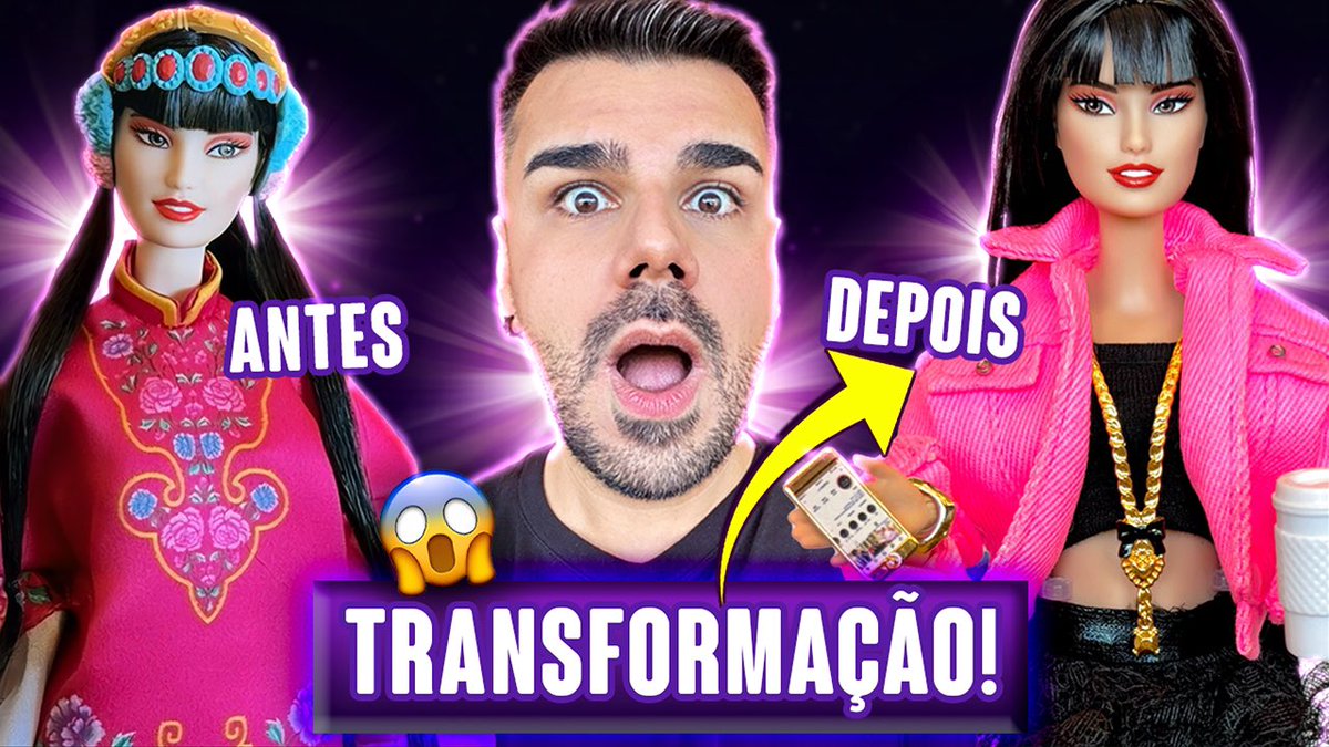 VÍDEO NOVO NO MEU CANAL PESSOAL!😍 Transformei uma boneca chinesa tradicional em uma Barbie bem patricinha! Vem ver: youtu.be/CrWM5I2BYMc?si… 💜