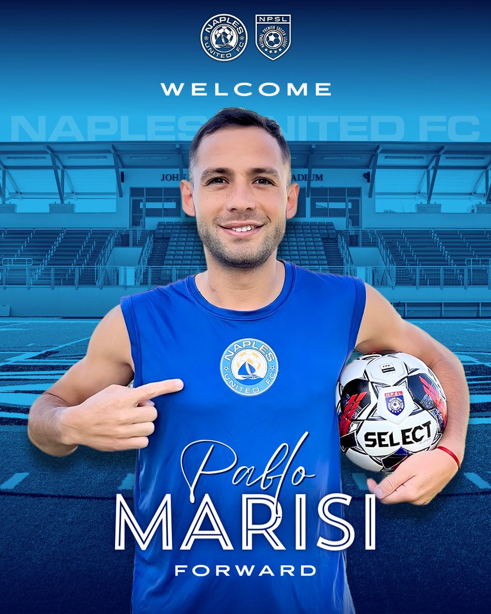 ⭐️ 𝐏𝐀𝐁𝐋𝐎 𝐈𝐒 𝐁𝐀𝐂𝐊! ⭐️
He will play his 3rd #NPSL season with us!⚽️✨
The 2024 @NPSLsoccer season will begin next Saturday.. 𝑳𝒆𝒕'𝒔 𝒈𝒐 𝑵𝒂𝒑𝒍𝒆𝒔!🩵
•
#WeAreNaples 🩵 #OneTeamOneCity
