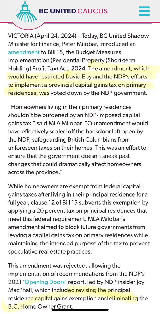 BCNDP trying to now add a capital gains tax to peoples principal residence The spending governments do isn’t free. It eventually comes from the peoples wealth… whatever we have that’s left… which isn’t much these days when they waste so so so much.