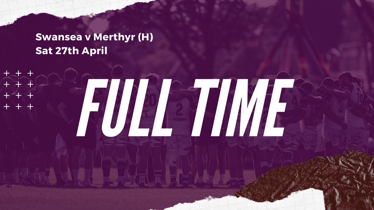 Swansea 28 - 47 Merthyr Our final game at home ends on a sour note. Our final game with @RFCMerthyr and a great one as always, hopefully see you all in the future lads 👊🏼 See you all for the last dance next week!