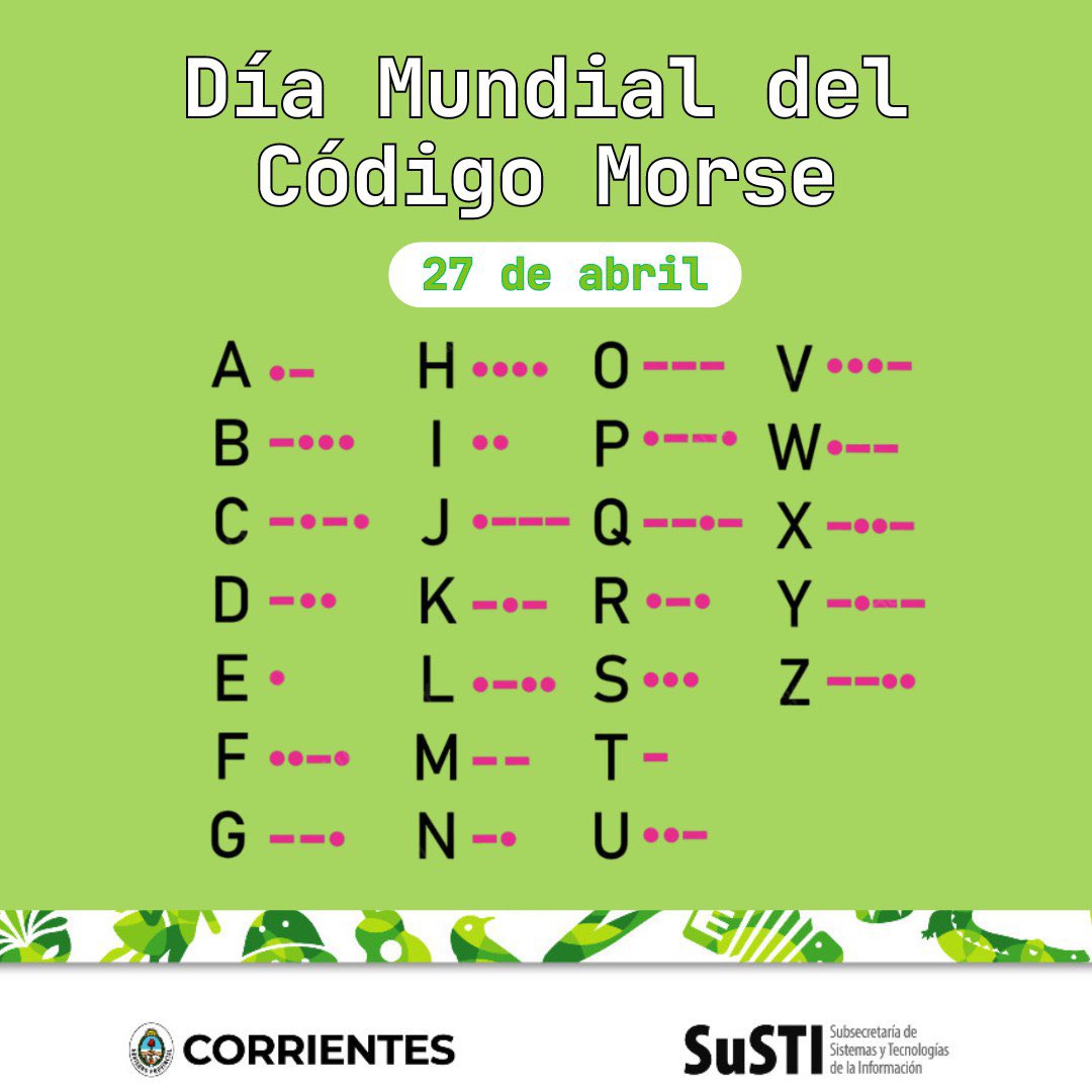 imicorrientes's tweet photo. Hoy recordamos la invención del Código Morse, creado por Samuel Morse en el año 1832. 
¿Vos alguna vez lo utilizaste? Contamos en comentarios https://t.co/cvjSEk60Sb