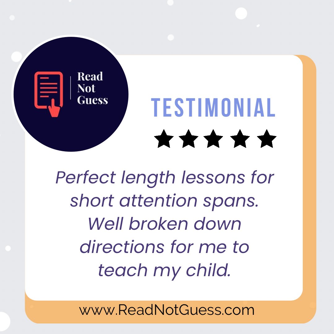 Sign up for one of our FREE reading programs: readnotguess.com/free-programs Parents tell us our lessons are short, simple, and easy to use.