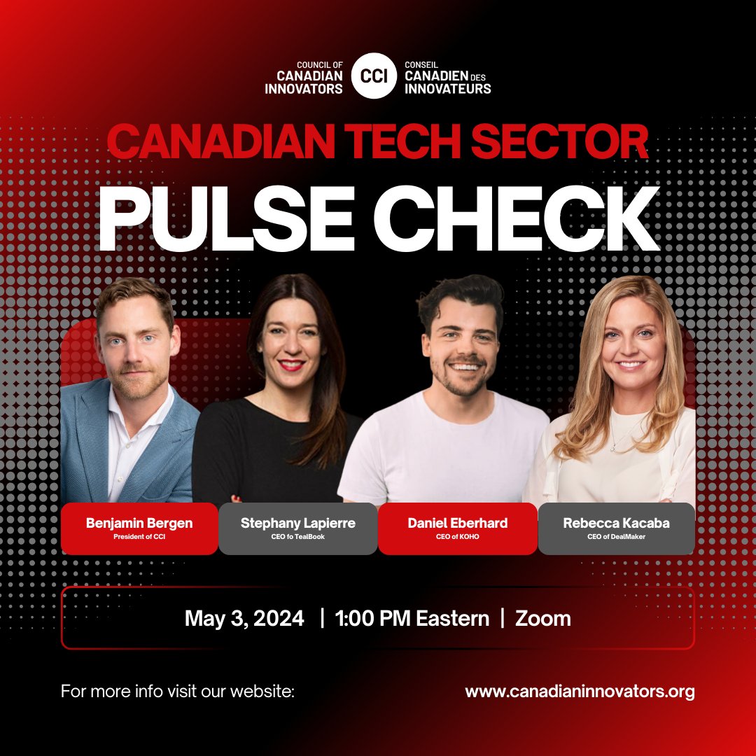 Join us on Friday, May 3 at 1:00PM ET for a special Tech Sector Pulse Check, featuring conversations with Stephany Lapierre (@tealbook), Daniel Eberhard (@GetKoho), and Rebecca Kacaba (@Dealmakertech). RSVP here: airtable.com/appm5DPG07cpRX…