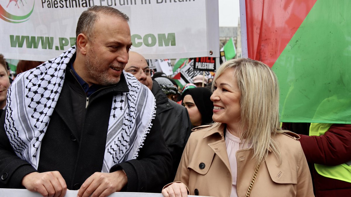 moneillsf's tweet photo. 🇵🇸 An incredible outpouring of solidarity and support for the people of Palestine in London today as hundreds of thousands are on the streets.

People in Ireland, Britain, Europe and across the world are standing together and speaking with one voice, and our message to the world’s leaders, especially in the United States and Israel, is clear;

End the funding and arming of Israel’s war machine, end the genocide, and end the occupation of Palestine. 

There is an obligation on each and every one of us to take every platform and opportunity to directly challenge those responsible for committing and enabling the gravest human rights violation of our time in Gaza.

We must keep doing everything within our power to ensure there is a full and immediate ceasefire.

We cannot and must not give up until there is a free Palestine, where the nation and its people can prosper free from the shackles of occupation and colonialism.

#CeasefireNow #FreePalestine