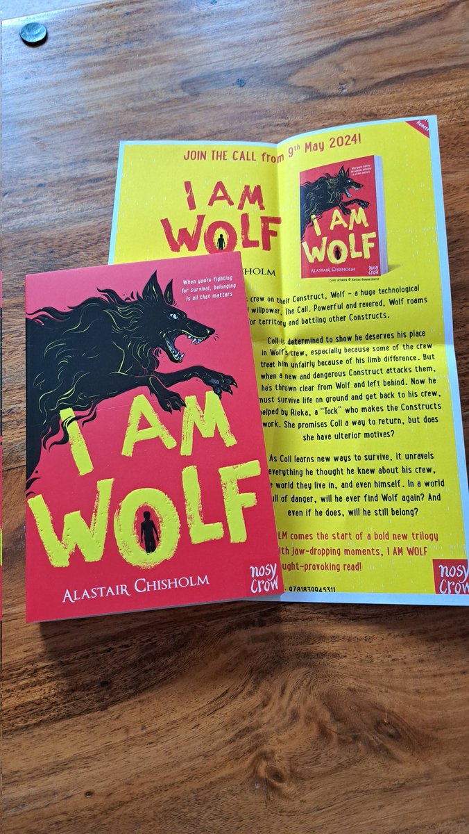 Huge thanks @NosyCrow for this finished copy of I Am Wolf. The 1st in a new series by @alastair_ch and I'm already desperate for book 2!