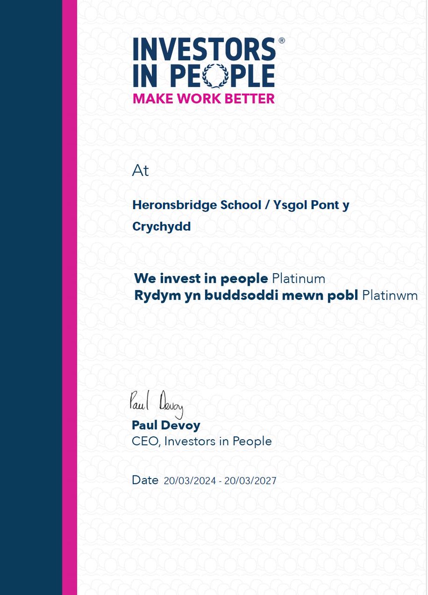 We are excited to announce that our Investors in People Platinum status has been re-awarded. A huge well done to all our pupils, staff, families and Governors