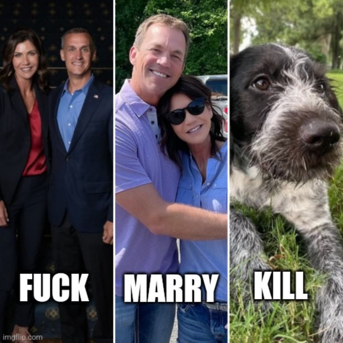 Serious question for you Kristi

What the fuck is wrong with your mind?
1) you idolize asshole Donald Trump
2) you think killing a puppy is justified

You are a sick fvck! Karma is coming for you! 

#KristiNoem #KristiNoemIsAMonster #KristiNoemPsychopath 

@KristiNoem