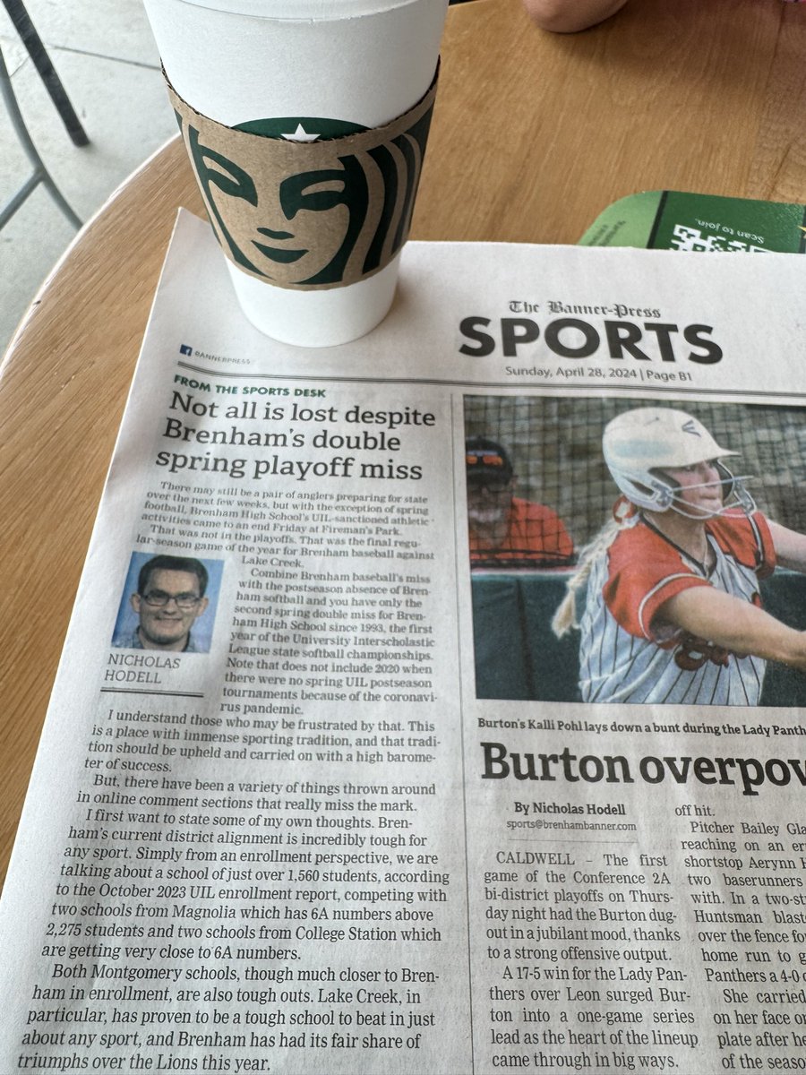 Thank you <a href="/HodellSports/">Nicholas Hodell</a> for taking the time to recognize what amazing kids &amp; coaches we have <a href="/BrenhamHS/">Brenham High School</a> 💚 They sure do make us proud! <a href="/GriffinAdmin/">Jennifer Griffin</a> <a href="/SmittyA77/">Aaron Smithers M.Ed; BS Secondary Ed; BA Theater</a> <a href="/mrscoachlopez/">Jays</a> <a href="/BrenhamHSCook/">Sarah Cook</a>