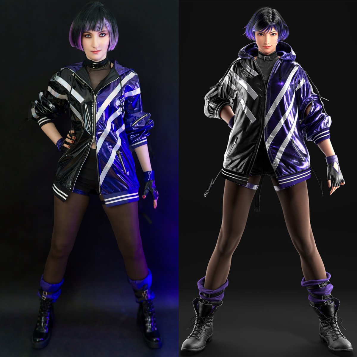 I love Reina💜 Comfy, cute, deadly😈 
#cosplayvscharacter #ReinaMishima #tekken8