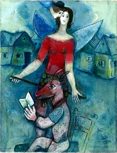 'The intuitive mind is a sacred gift and the rational mind is a faithful servant. We have created a society that honors the servant and has forgotten the gift' 'I believe in intuitions and inspirations' Albert Einstein 'The angel and the reader' by Marc Chagall #SubeArte