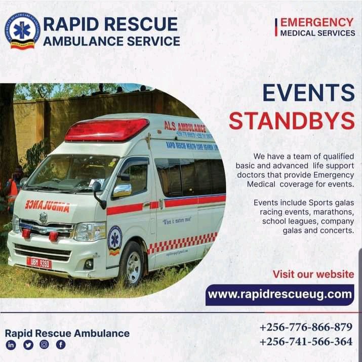 For Your Events medical cover.. look no further but @RapidRescue3 Let's get your event covered up with the situable event emergency procedures @bamwinejnr @karothk256 @PROSSOX @liam_martey