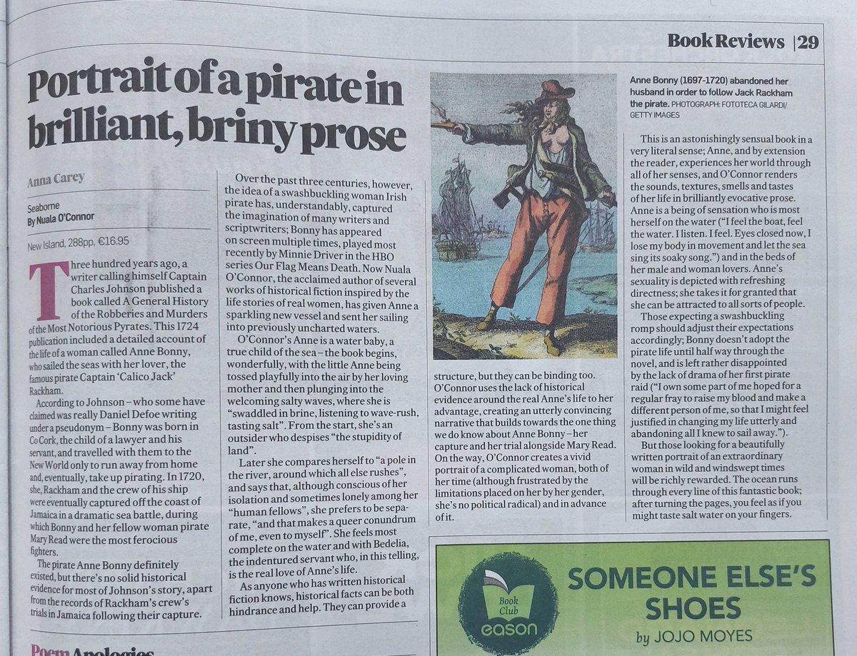 Stellar review of #Seaborne in today's @IrishTimesCultr. Thanks a mill @urchinette