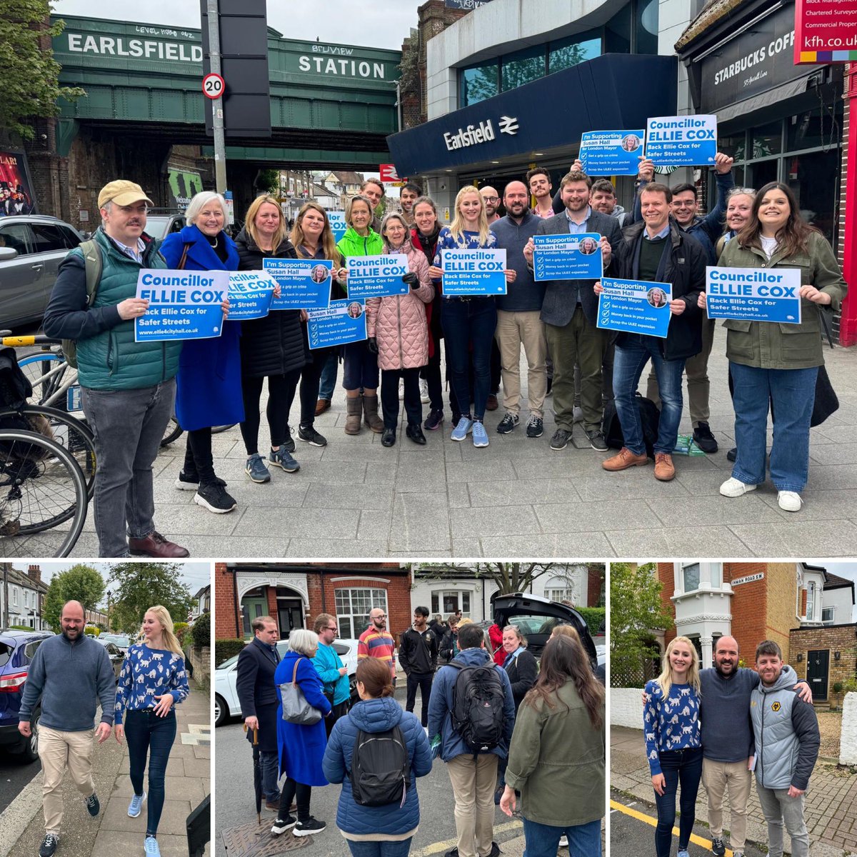Top @wandsworth team out in #Earlsfield #Tooting #Merton & #Wandsworth Getting out the vote for @Councillorsuzie, @CllrCoxEleanor & @Conservatives on the GLA! Top team! #VoteConservative on May 2nd!