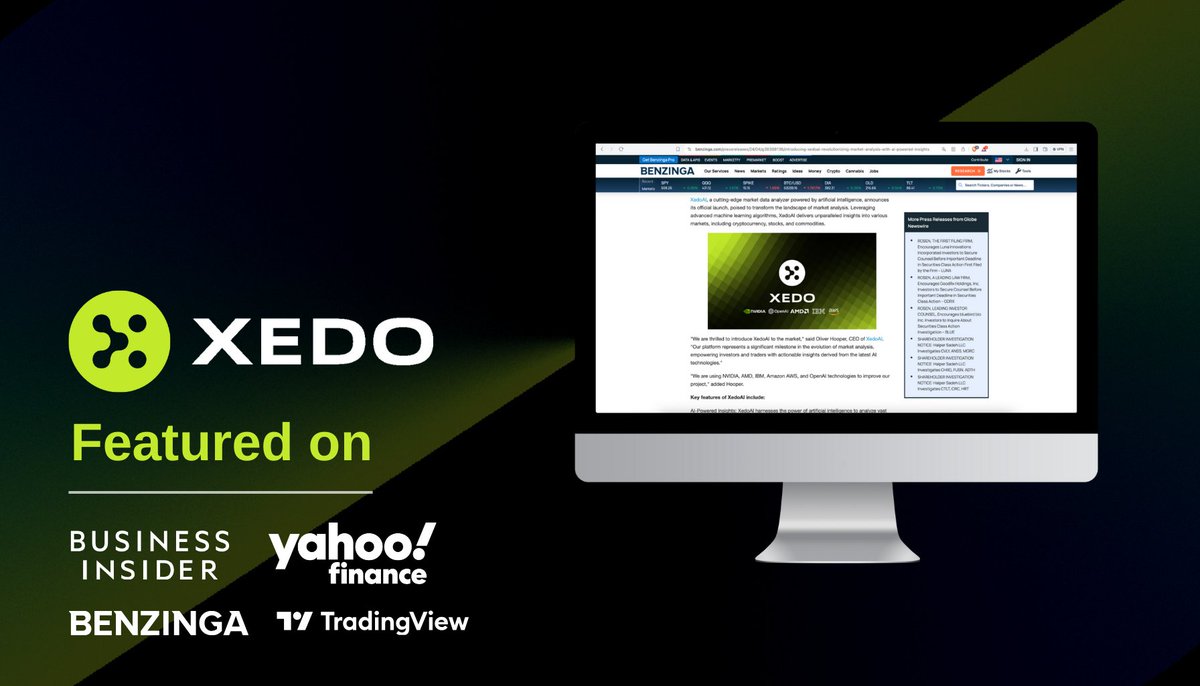 Thrilled to be highlighted in renowned top-tier news outlets known for their industry-leading coverage and reporters.

XedoAI stands as a leading platform powered by #Nvidia, #OpenAI, #AMD, #IBM, and #AWS, providing cutting-edge AI models for real-time market analytics and…