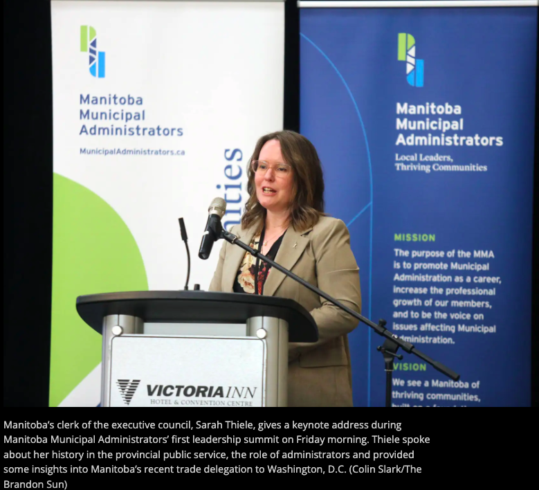 Manitoba’s Clerk of the Executive Council, Sarah Thiele, gave a keynote address during @MMAAssoc’s first Leadership Summit on Friday morning. Full story⤵️ brandonsun.com/local/2024/04/… #mbpoli #wpgpoli