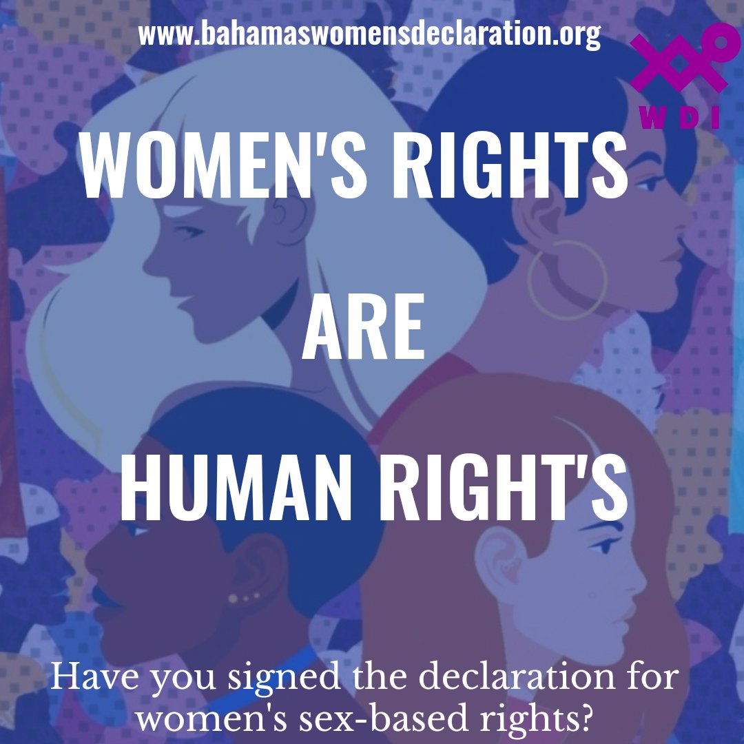 Have you heard about Women's Declaration International? 

#sexnotgender🚺

Sign the declaration at womensdeclaration.com

#WomensRightsAreHumanRights
#WomensDeclarationInternational
#WDIBahamas
