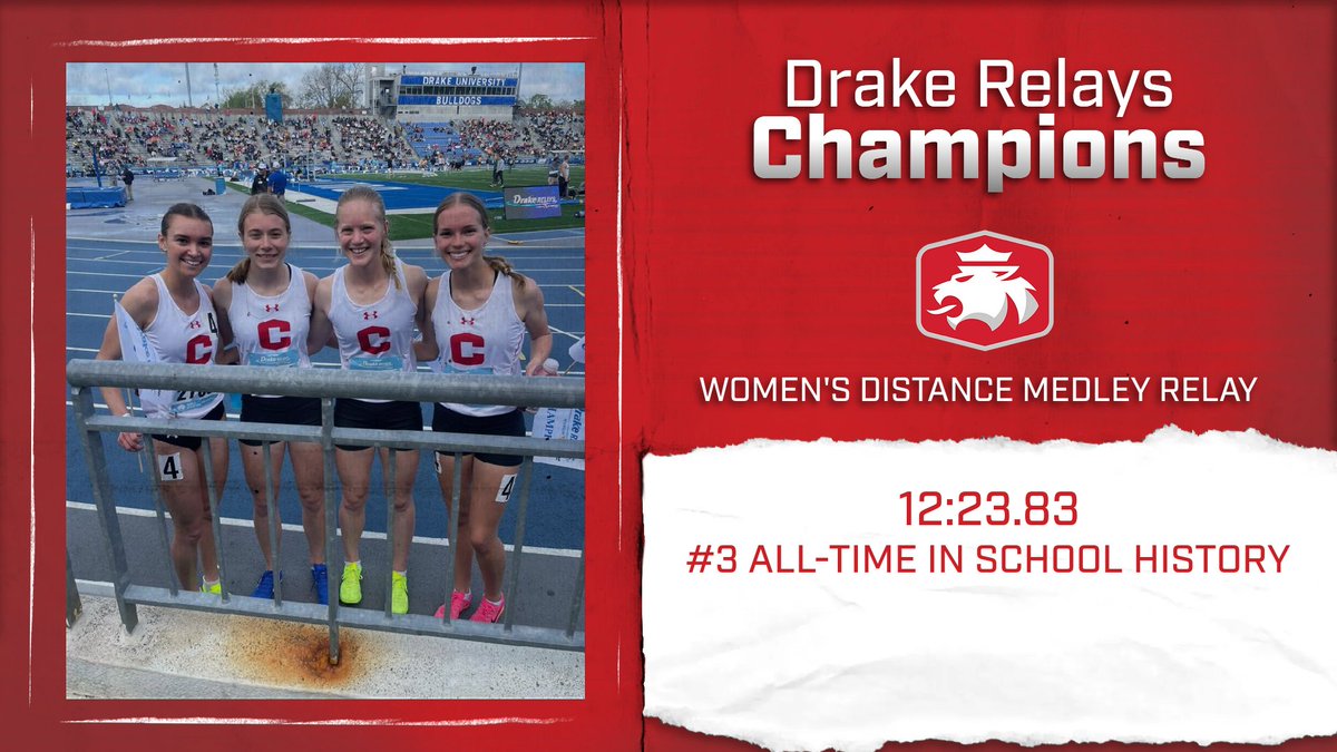 Dutch quartet of Leah Bontrager, Alivia Roerdink, Sara Goodenbour anf Addy Parrott take on and win the Iowa college division of the Womens DMR. #futureisbright #godutch