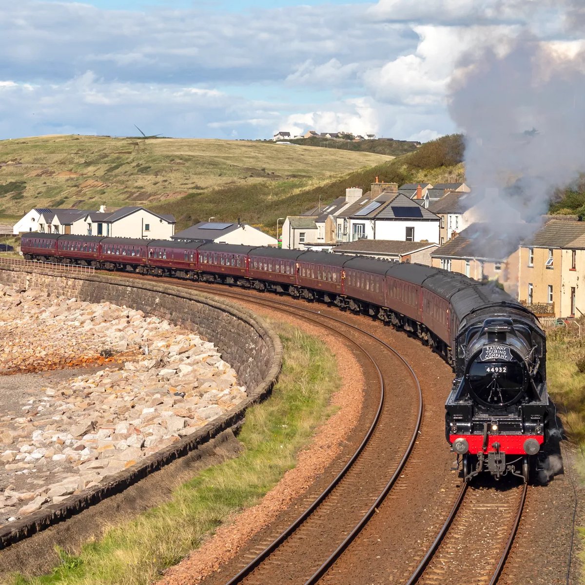 The Cumbrian Coast Express 🚂 Saturday 1st June 2024 We have a high-speed journey down the West Coast Main Line to Carlisle, hauled by a blue Class 86 electric locomotive. We then enjoy a steam tour from Carlisle back to Carnforth via the Cumbria Coast. #railwaytouring #uktours