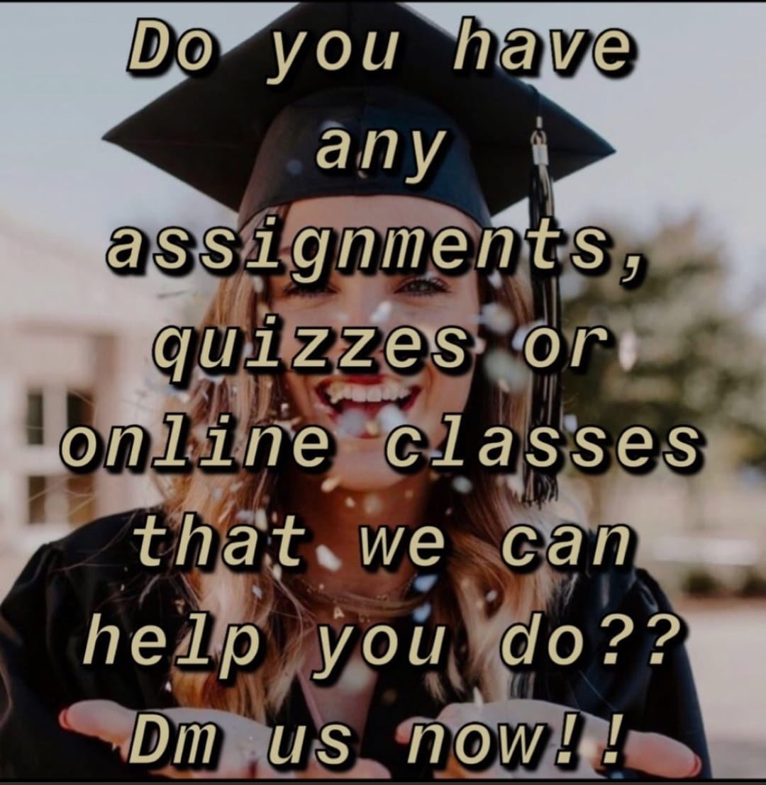 HMU for 11:59 due Assignments 

✓Literature
✓Discussion board
✓PowerPoint
✓Article Reviews
✓Research 
✓Report & maths (calculus)

And much more....DM US
#AcademicWriting