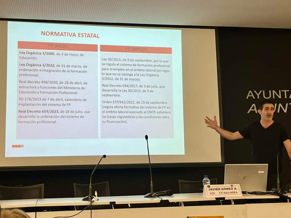46º Congreso de FEDADi: “EN CLAVE DE FUTURO II”.
Experiencia compartida sobre “LA IMPLANTACIÓN DE LA NUEVA LEY DE FP EN LA COMUNIDAD FORAL DE NAVARRA” a cargo de Javier Gómez, director de dicha Comunidad. #fedadi #adesmurcia