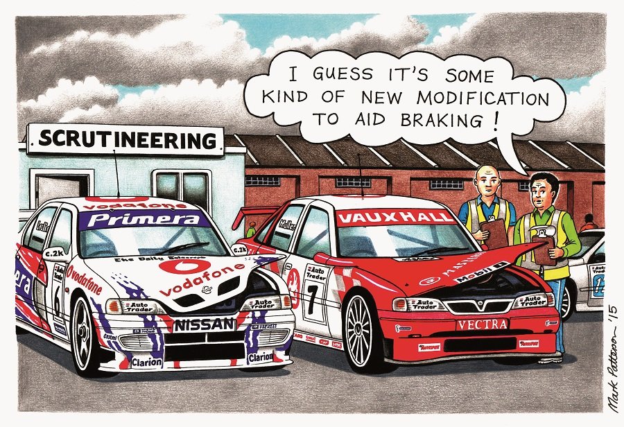 With the British Touring Car qualifying currently on for the opening round of this year's championship at Donington Park, here are some old BTCC cartoons of mine set at that Leicestershire circuit. Enjoy... #BTCC