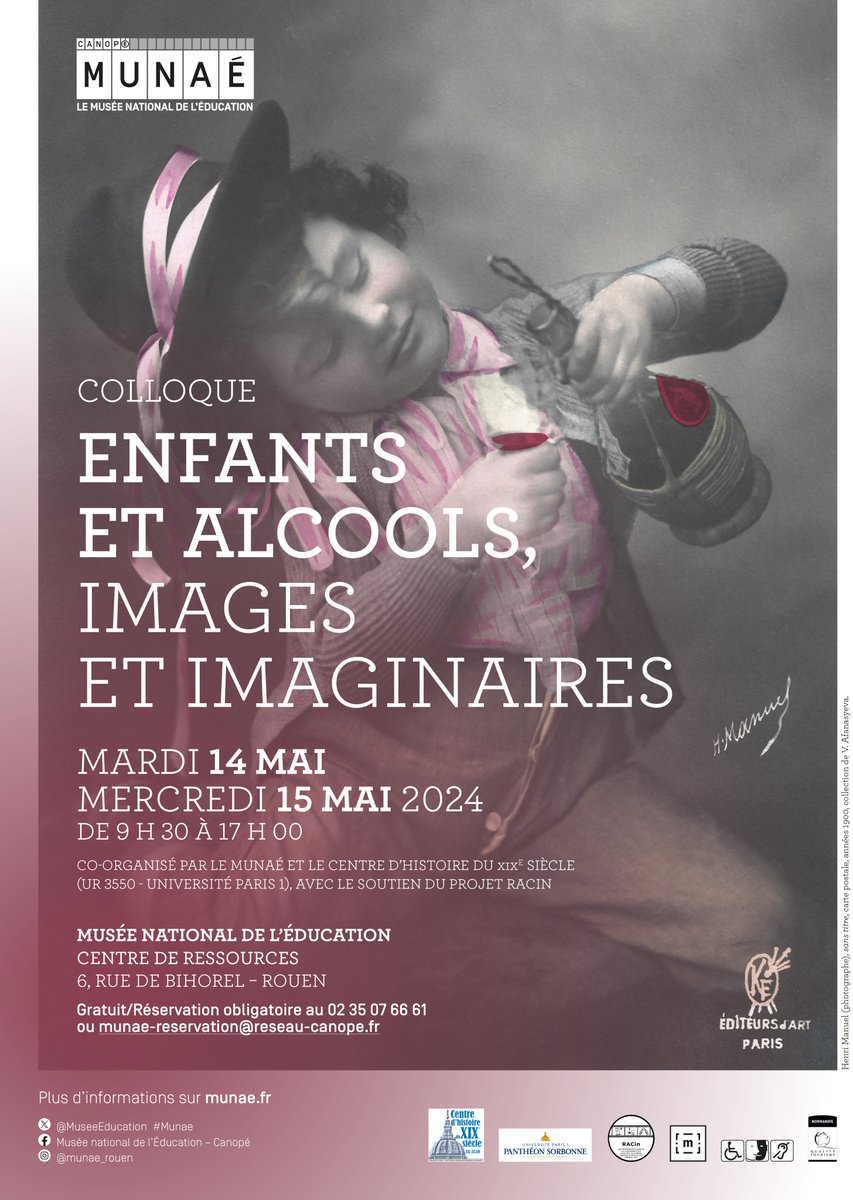 Colloque – “Enfants et alcools, images et imaginaires”, Musée national de l’Éducation, 14-15 mai 2024 @MuseeEducation @crhXIXe @malcofproject 
pupitre.hypotheses.org/8625