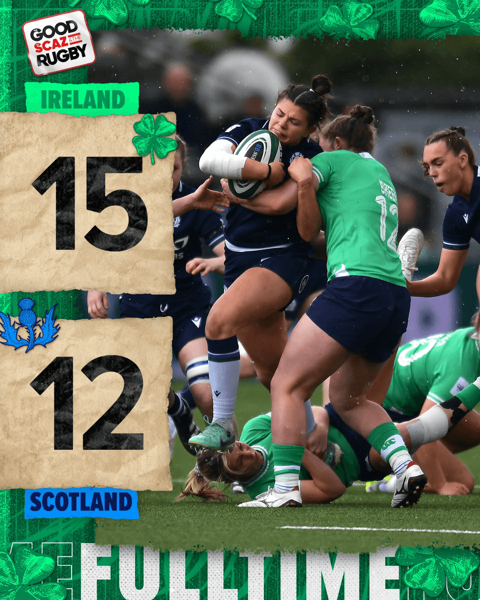 Ireland hold on for victory! ☘️ The win means Ireland have qualified for the Rugby World Cup next year. What a performance. #IREvSCO #GuinnessW6N