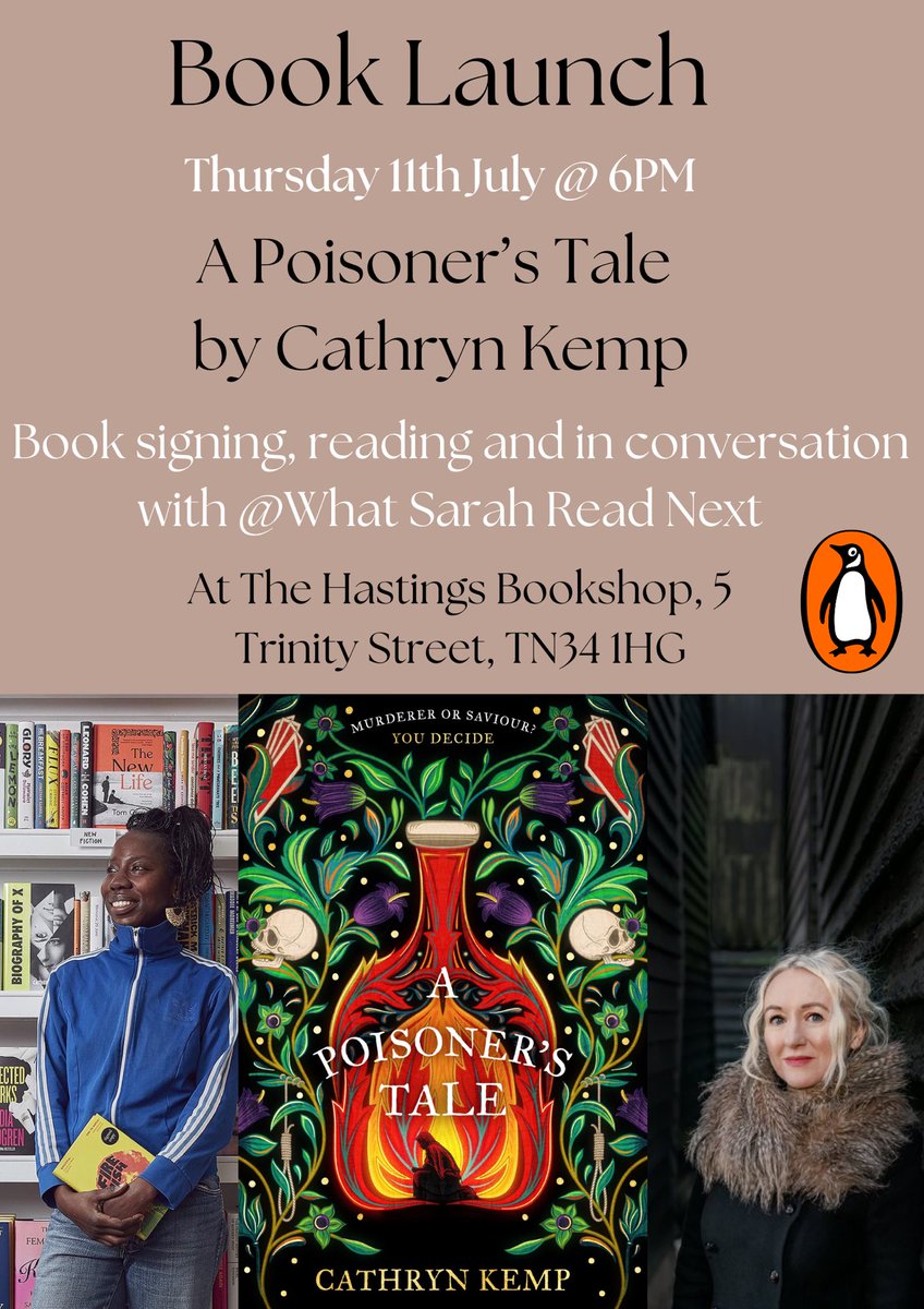 ✨✨Book Launch Event ✨✨ The brilliant @WhatSarahRead and I will be talking hist fic, feminism, witches and murder @thehastingsbookshop - and I’m told it’s ALREADY SOLD OUT!!! #APoisonersTale #APT #BookTwitter