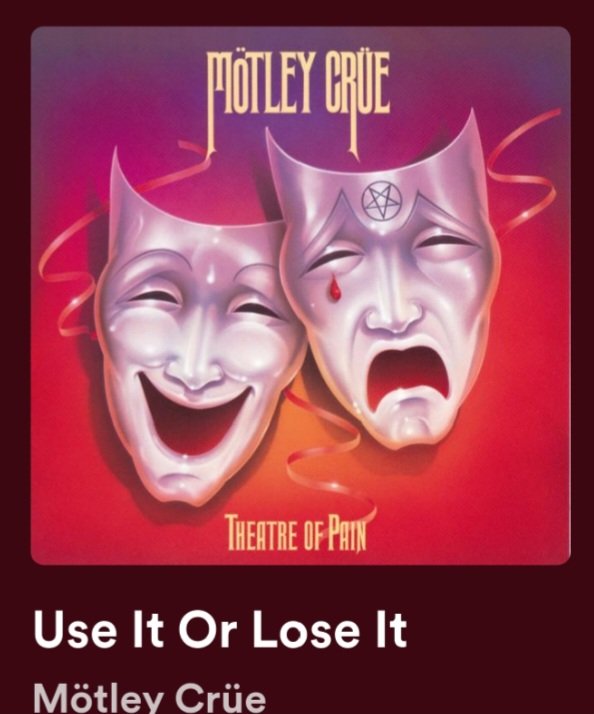 You better use it,
Before you lose it,
Sweet pain is the name of the game yeah🎼🎸🥁🎶🎤 #RnFnR #music #ToP #MotleyCrue