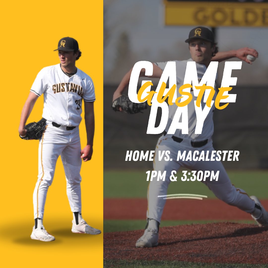 Let’s get after it. Home MIAC doubleheader on the clock in Saint Peter. 

#GoGusties | #d3baseball