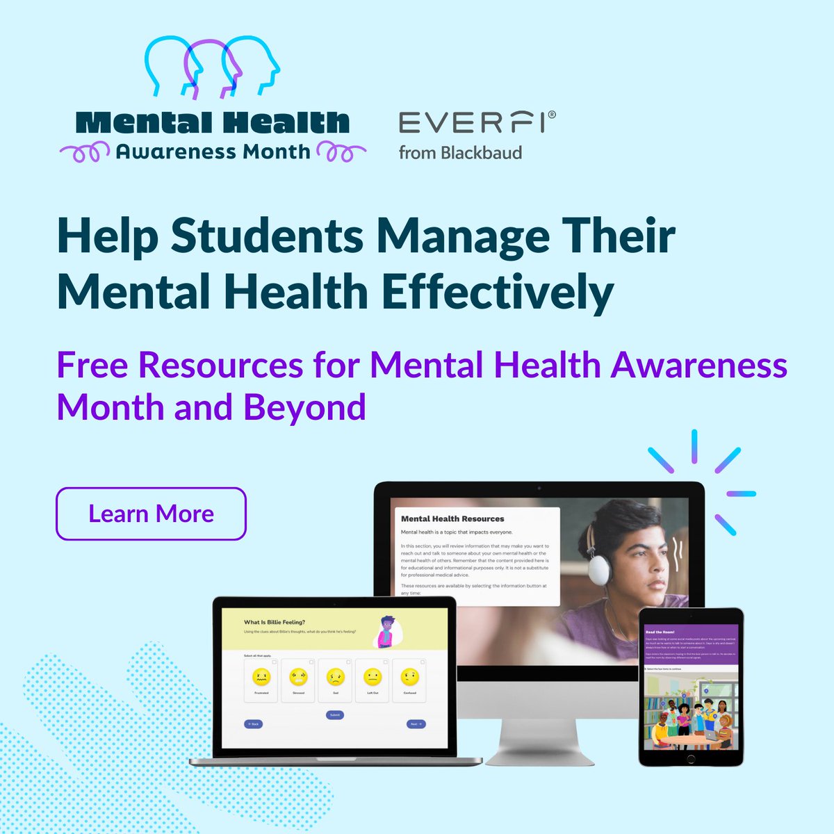 Starting a conversation about mental health can support students now AND in the future. 💜 Download this 🆓 #MentalHealthAwarenessMonth toolkit where you can discover the best lessons and activities for your students: blkb.co/44pThp2
