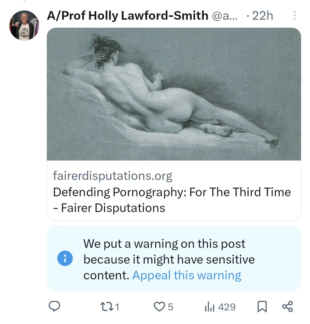 in an irony i'm sure strossen would appreciate, twitter yesterday censored this art image as pornographic 🧐