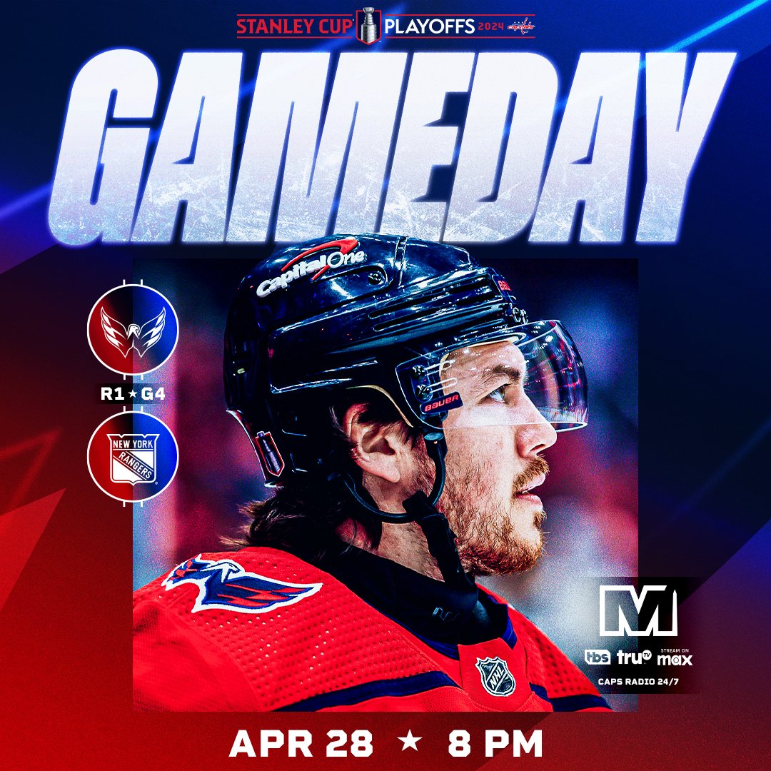 GAMEDAY! Washington meets with New York for Game 4 of the #StanleyCup Playoffs at 8 PM on @MonSportsNet #CapsRangers preview: washca.ps/vsNYR-Apr28