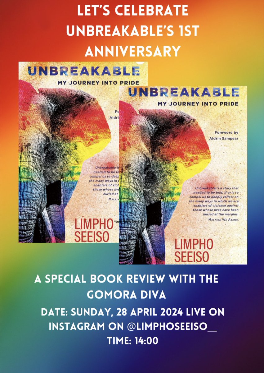 Please join the fun and interesting conversation tomorrow. it's the first year anniversary of #unbreakable and I thought it would be interesting to look back and reflect on our own #Unbreakable stories. We are #worthy even in our brokenness #queerlivesmatter #loveislove🌈