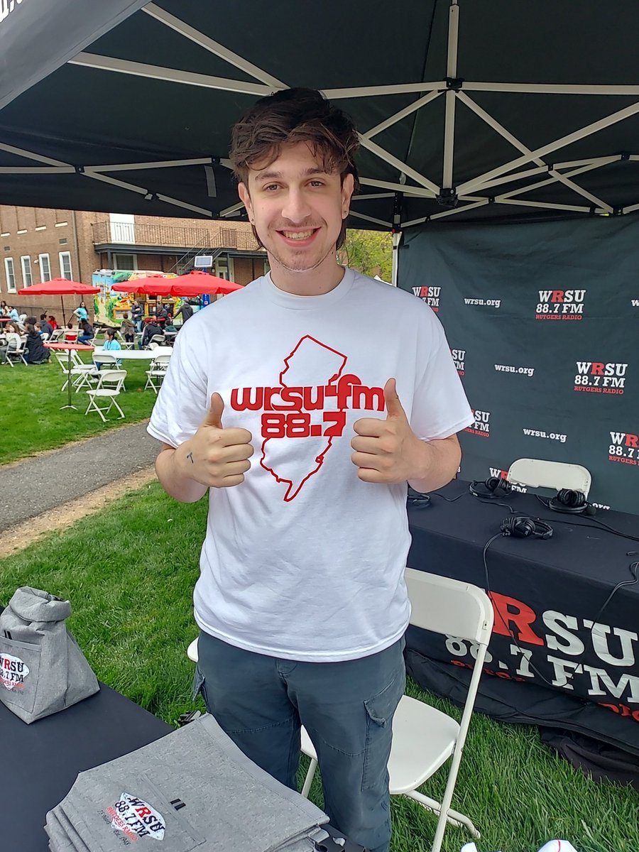 Stop by our tent at @Rutgersday on Voorhees Mall now thru 4 pm!  We have free stickers and mugs while they last.  Plus our brand new '1974 Jersey Tees' celebrating or 50th year at 88.7 on the dial!  Just $10!  #Rutgers #WRSU #collegeradio #50yearsat887