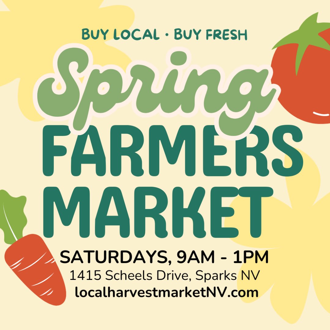 Today is market day! Come see us at the SE corner of the roundabout at Scheels in Sparks from 9am-1pm. 🥕 Buy local - buy fresh! #FarmersMarket #FreshProduce #SupportLocal wix.to/78eemHs