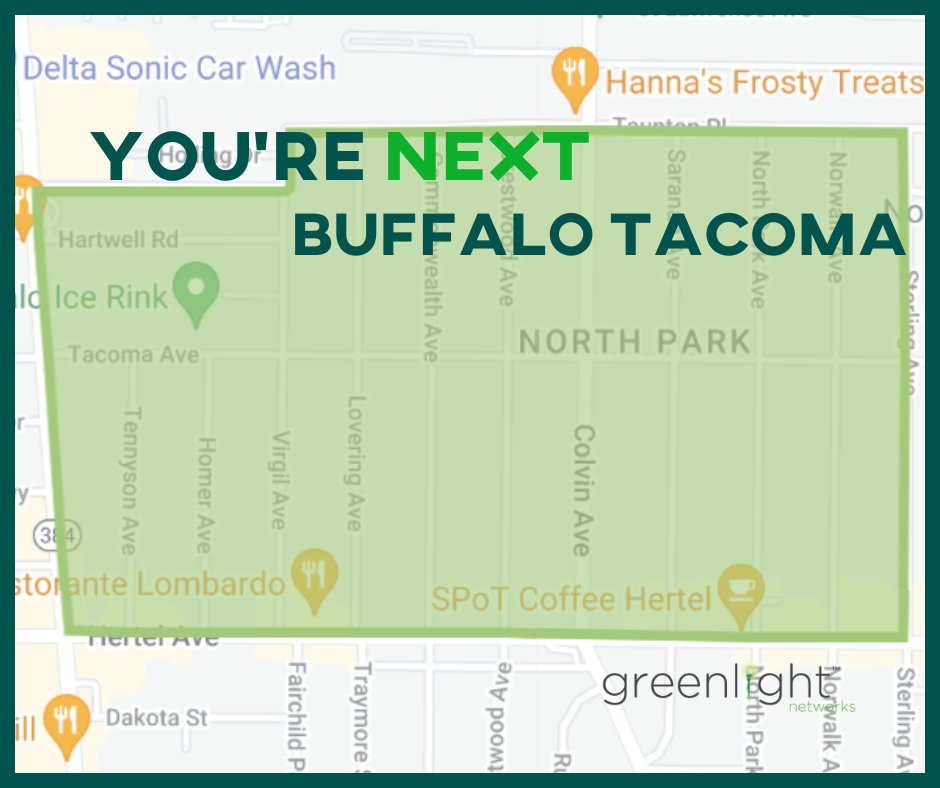 🚨Attention Buffalo Tacoma Residents! 🚨 Our fiber network is coming to your neighborhood - Place your pre-order TODAY! Don’t forget to sign up for our email list to receive all necessary updates: hubs.ly/Q02vfhrX0 #GreenlightNetworks #FiberInternet #NorthBuffalo #HertelAve