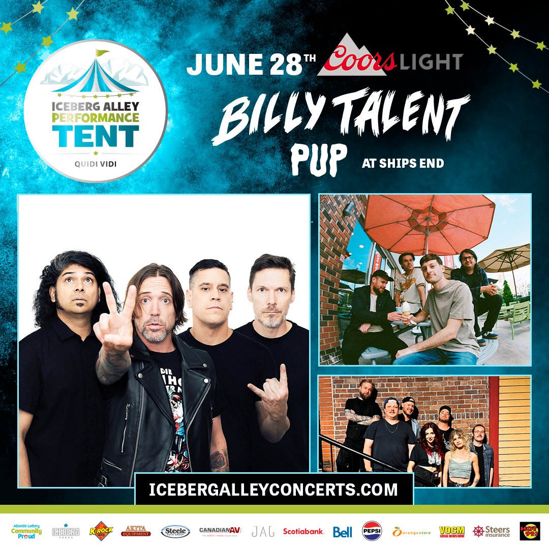 On June 28th the Tent is going to be on Fire!! @billytalentband Returns! Also featuring performances by @puptheband and @atshipsend Tickets on sale now at bit.ly/49uscC3 Presented by @canadianavinc #IAPT2024