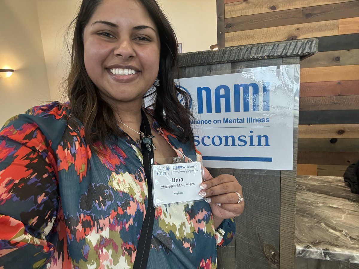 Incredibly honored to be at @NAMIWisconsin’s 2024 Annual Conference to deliver today’s keynote address — ‘From College Dropout to Neuroscientist: Hope, healing, & recovery through lifelong mental illness’! 💙

Join us in the main ballroom from 12:30-1:30pm, can’t wait to see you!